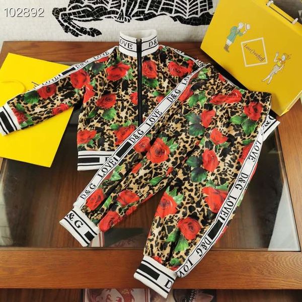 

2020 spring kids fashion floral 2pcs sets boy girl flower +printed trouser children casual sport outfits retail clothing, White