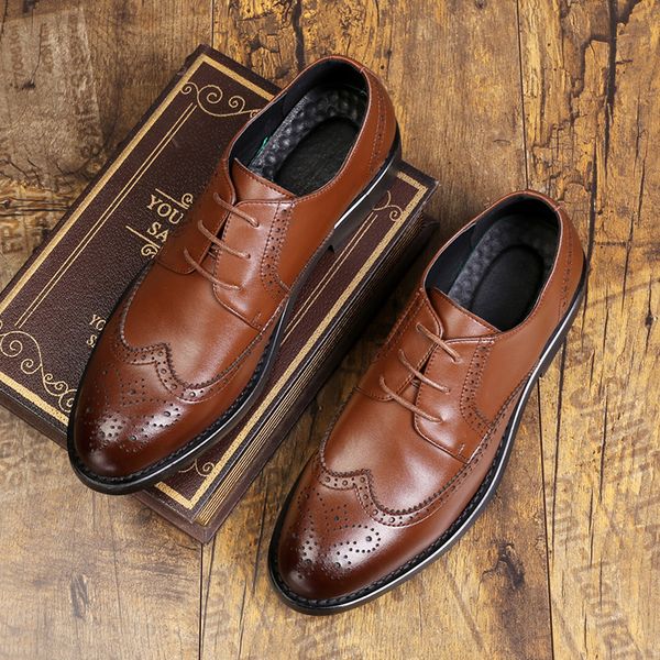 

37-48 genuine leather men formal shoes oxfords business wedding social men dress shoes #mpm6337-1, Black