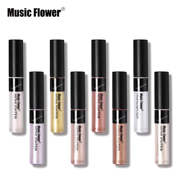 

music flower 8 color shimmer glitter liquid highlighter face makeup brighten shine illuminator glow bronzer contour cosmetic kit