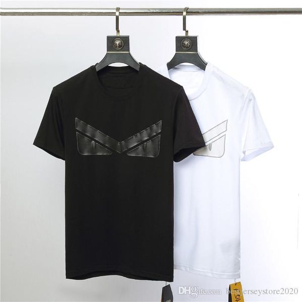 

2020ss spring and summer new high grade cotton printing short sleeve round neck panel t-shirt size: m--xl-xxl-xxxl color: black white c15, Black;brown