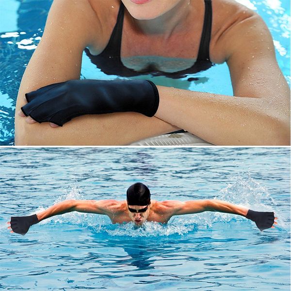 

1 pair swimming surfing paddle gloves hand webbed swim diving gloves training hand flippers swim finger frog webbed