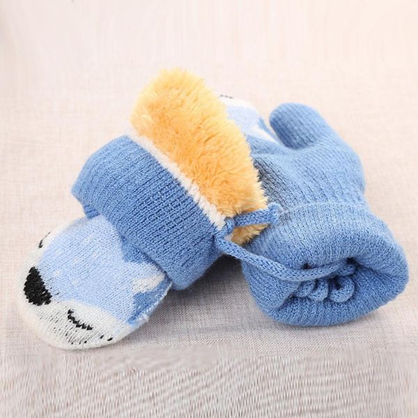 

2019 fashion warm gloves children kids mittens winter knitted rope gloves printed full finger, White