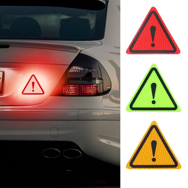 Car Stickers Car Bodywork Decorative Plaster Motorcycle Triangle Warning Label Diy Reflective Tail Light Warning Sticker Car Interior And Exterior