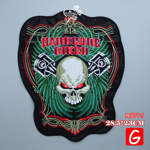 

gugutree вышивка патчи большой буквы черепа патч животных значки аппликация патчи для одежды dx-101, Black