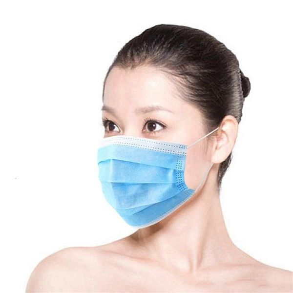 

q6b7 fa2020 3 слоя ear loop маски эр 3 party mask синий ply non woven dustsoft дышащие открытый часть черный синий
