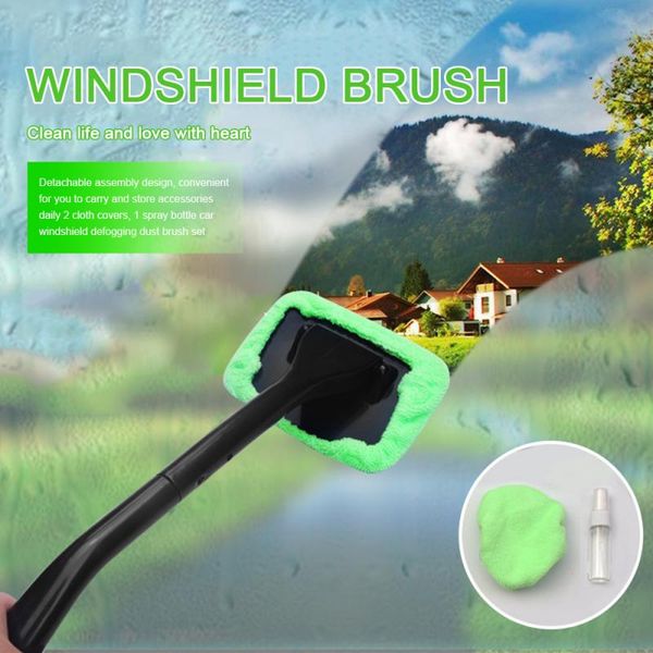 

portable car auto wiper cleaner lightweight microfiber soft fiber brush glass window tool brush kit