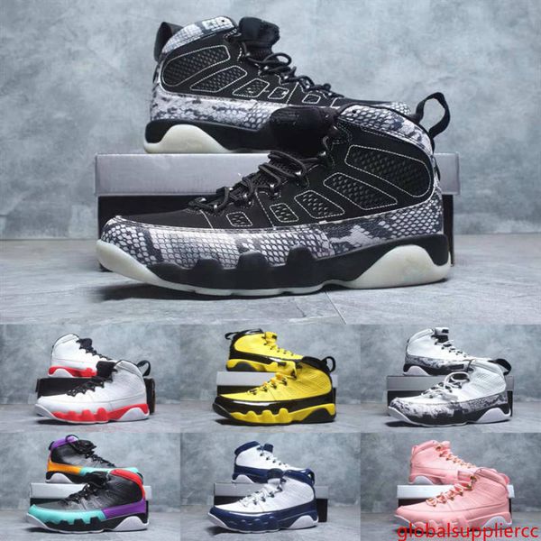 

2019 jumpman 9 ix lakers yellow hornets black white snakeskin what the sports basketball shoes mens trainer 9s sneakers size 7-12