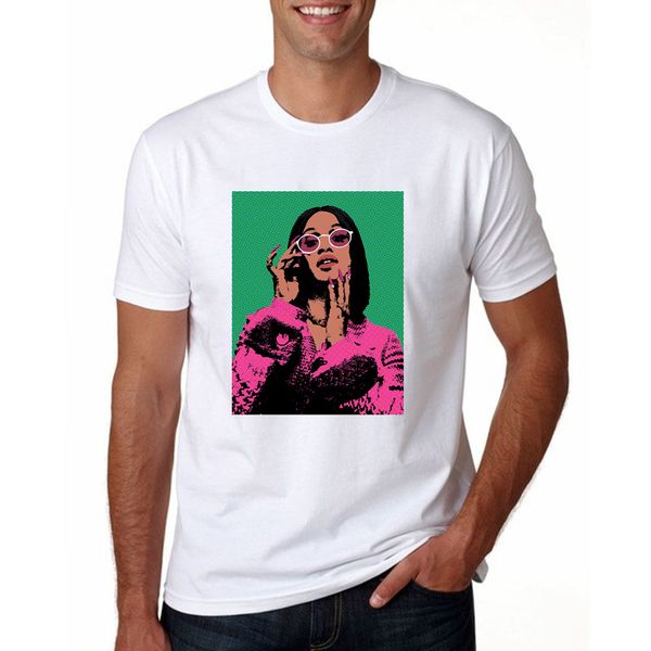 

cardi.b t shirt men cardi.b art funny letter shirt women summer cotton o-neck american rap singer t-shirt unisex, White;black