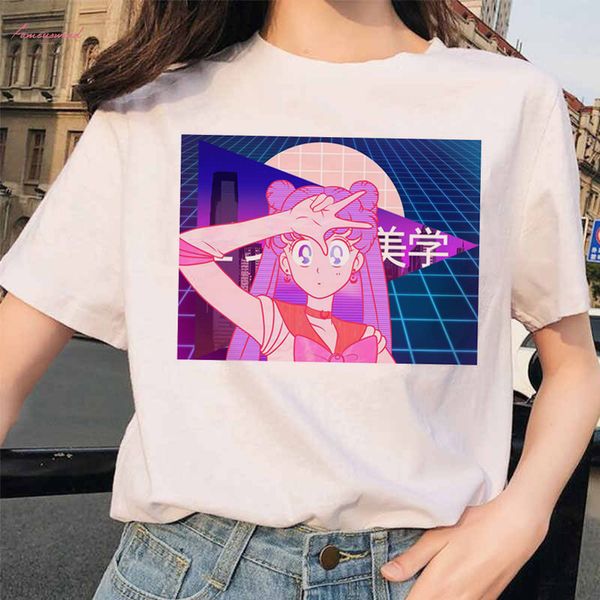 

short vaporwave shirts ulzzang grunge tumblr graphic t shirt harajuku aesthetic vintage tshirt korean 90s style clothing t shirt tee, White
