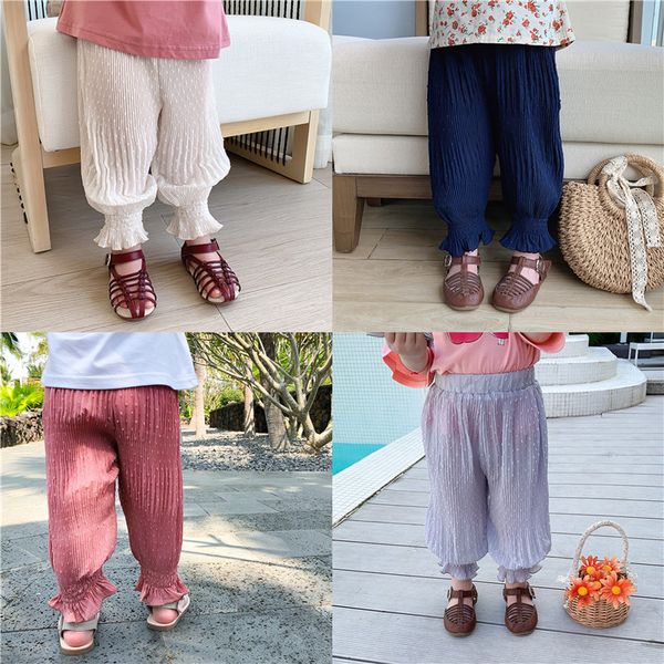 

2020 korea style baby girs pants summer fashion kids girls pants 1-7 years, Blue