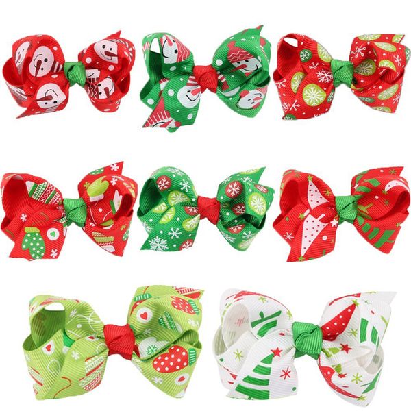 

8pcs toddlers infant baby girl christmas bows ornaments bowknot hairpin headdress