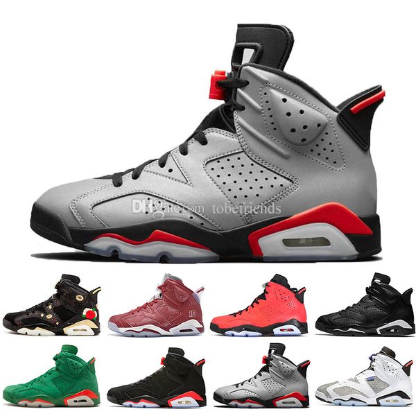 

2019 infrared bred 6 6s mens basketball shoes 3m reflective bugs bunny tinker hatfield black cat flint men sports sneakers designer us 7-13