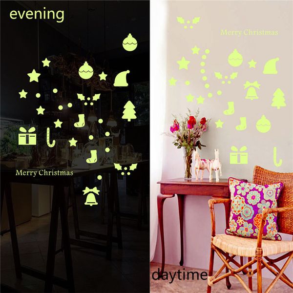 

new luminous christmas window stickers 1pc creative home christmas decorative stickers window decoration 1001#30