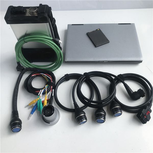 

new mb star c5 sd connect c5 diagnostic tool for mb car and trucks with soft-ware 2020.03v vediamo/x/dsa/dts in d630 used laptop
