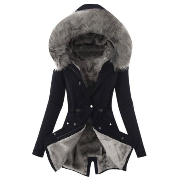 

winter coat women clothes jacket thick parka women slim long winter coat down cotton ladies down parka jacket, Black