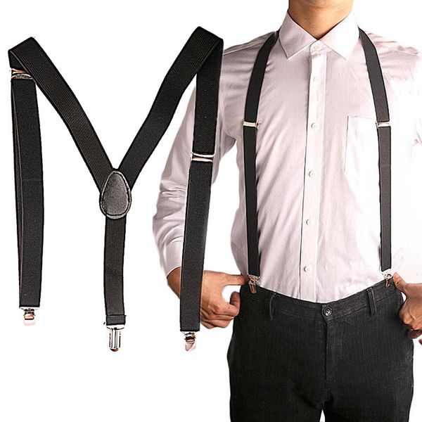 

fashion elastic suspender y-back black women mens students diy pants accessories clip-on braces suspenders jeans trousers as2150, Black;white