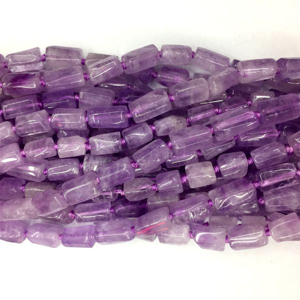 

natural genuine raw mineral purple lavender amethyst nugget form smooth beads 06129, Black