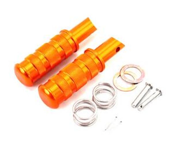 

long footrest footpeg pedals fit a pair cnc univrsal motor foot pegs pedal pads orange