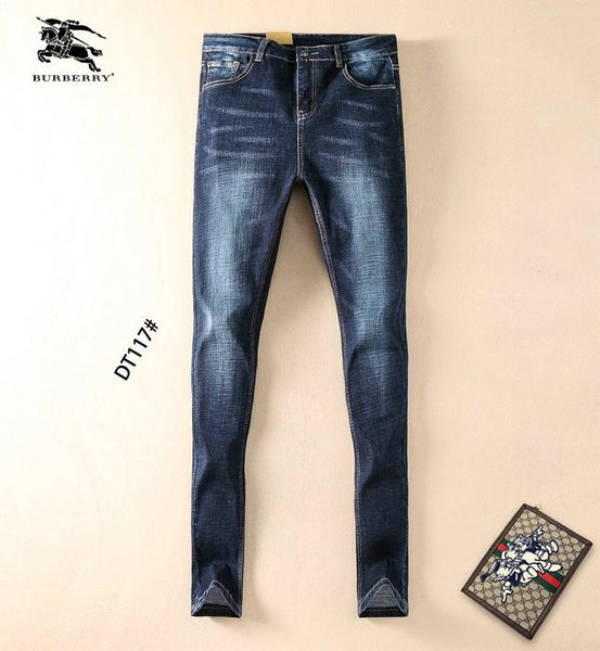 

burberri mens designer jeans classic luxury custom jeans fashion streetwear rock revival distressed comfortable wild cowboy pants, Blue