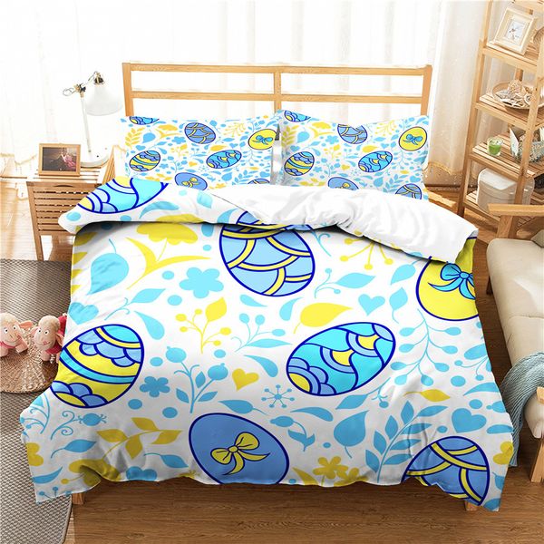 

bedding set duvet cover set easter egg printed bed linens colorful home textiles with pillowcases kingle  size