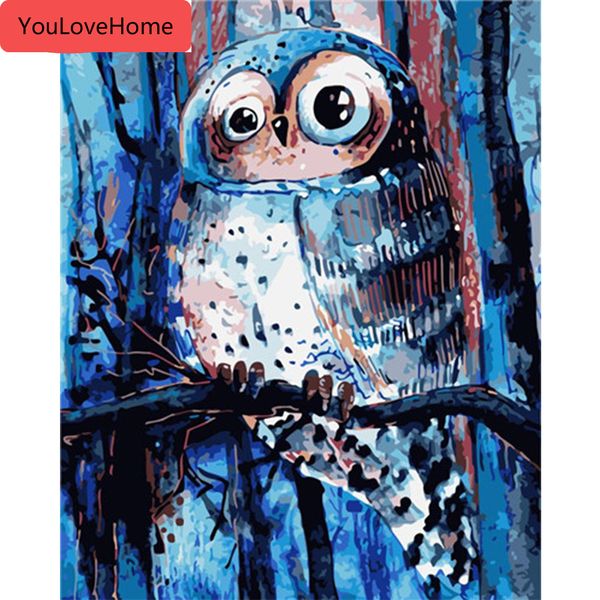 

painting by number animals handpainted drawing acrylic wall art pictures by number owl home decoration gift modern home decor