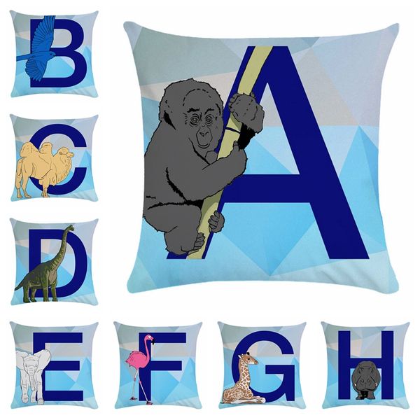 

super soft children's room decoration letter pillow cover english alphabet cushion cover flower kussenhoes housse de coussin