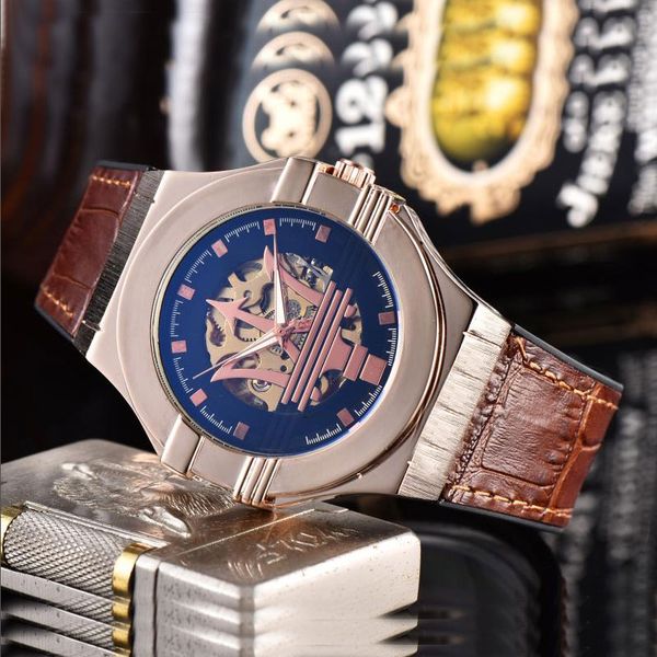 

stainless steel clasp fully automatic imported quartz movement mens watch day-green face president 116-719 watches men wristwatches, Slivery;brown