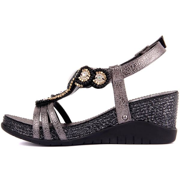 

guja-women shoes ladies sandals summer gray elegant, Black