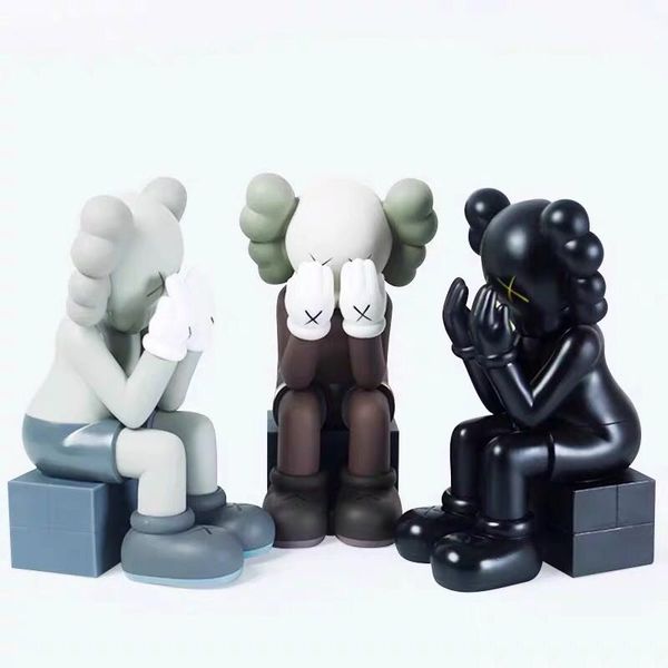 

Горячие продажи 28см Originalfake KAWS Companion кукла сидячее положение Рисунок с оригинальным Box KAWS Действие Рисунок модели украшения дар