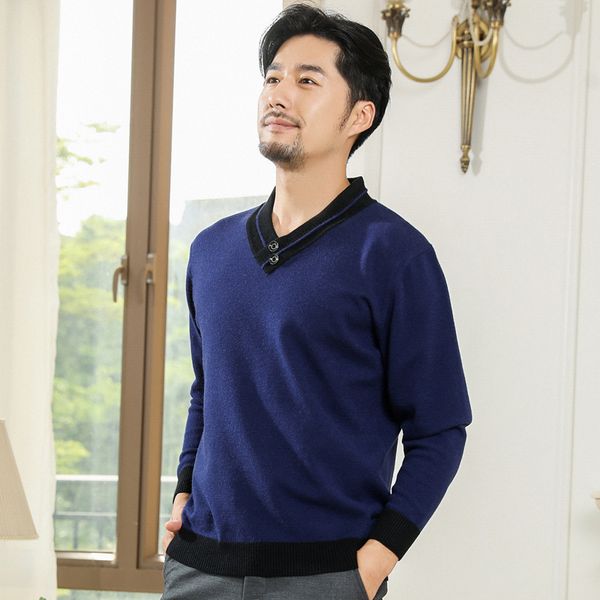 

winter thick warm cashmere sweater men 2019 autumn winter sueter hombre classic knitwear robe pull homme pullover men sweaters, White;black