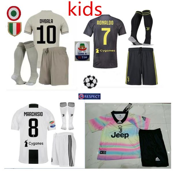 

2019 juventu home occer jer ey 18 19 7 ronaldo dybala occer hirt marchi io mandzukic pjanic higuain football uniform ale kid