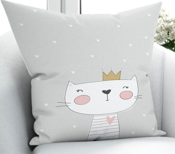 

еще серо-белый король кот северных скандинавских 3d печать микрофибры бросок чехол наволочки площадь скрытой молнией 45х45см