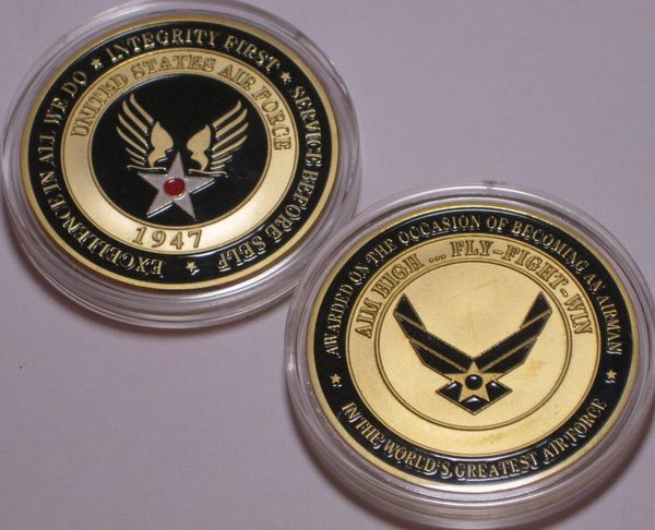 

air force airman award aim high fly fight win вызов монета / usaf / v2,20pcs / серия свободная перевозка груза