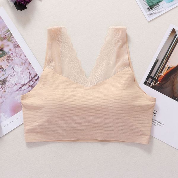 

floral lace padded bra lace crop women fashion tank v neck underwear, Black;white