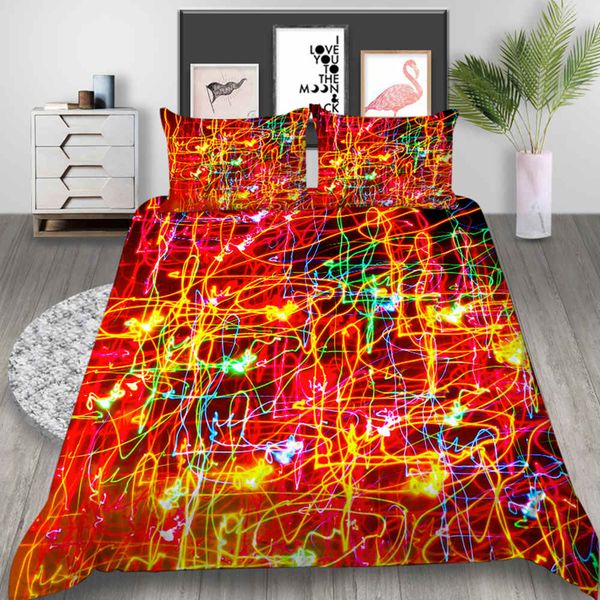 Colored Line Bedding Set Single Creative Fashionable Duvet Cover