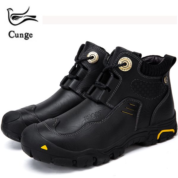 

men leather shoes hiking shoes with genuine cow leather loafer casual footwear winter sneakers outdoors men martin