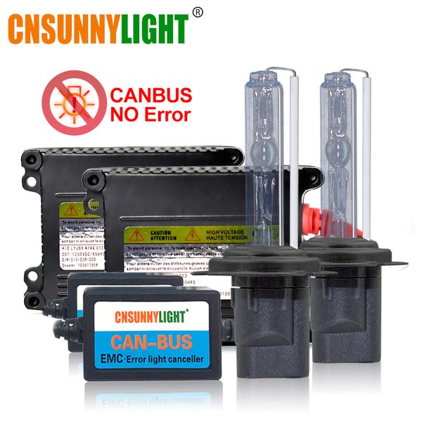 

cnsunnylight canbus xenon hid kit h7 h1 h11 headlights without error/flashing 4300k 6000k 8000k h4 9005 9006 880 h3 xenon lamp