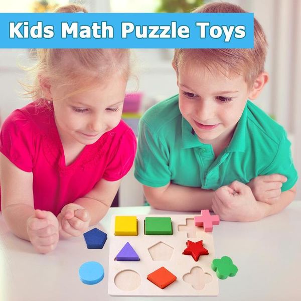 Kids Baby Wooden Puzzle Learning Educational Toy 3D Geometry Puzzles Puzzle Toys