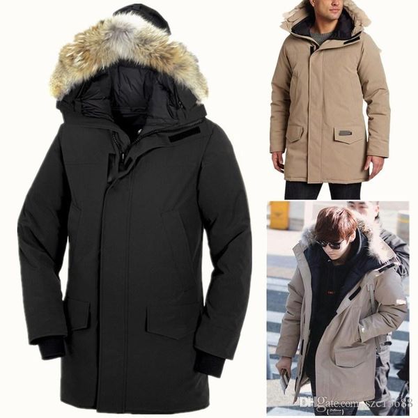 

canada mens designer brand langford parker coat 2062m outdoor goose men's down jacket short thick warm windproof waterproof sports ski, Black