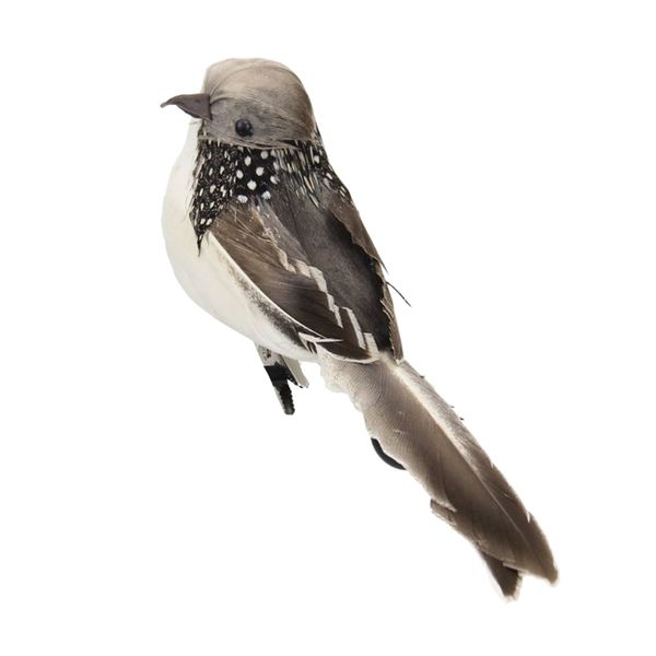 

artificial feathered birds clip on figurine animal statue for indoor & outdoor decor