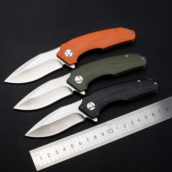 Promozione 3 Maniglie Colori Coltello pieghevole Flipper 9Cr18Mov Lama satinata G10 Maniglia Cuscinetto a sfere EDC Coltelli regalo tascabili