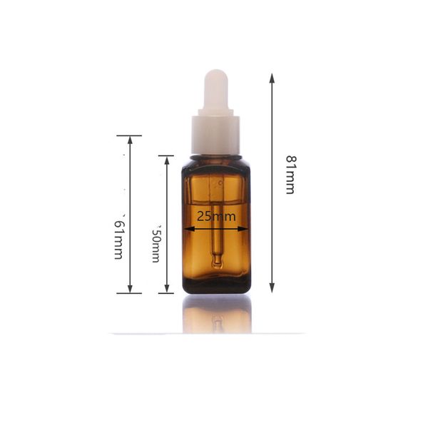 

1pcs 15ml essential oil bottle transparent square petg dropper cosmetic bottle thick wall thick bottom small brown bq026