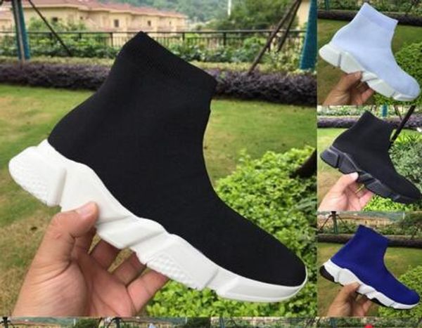 

high sock shoe luxury speed trainers runner black white blue men women casual shoes designer platform shoes us 5-11