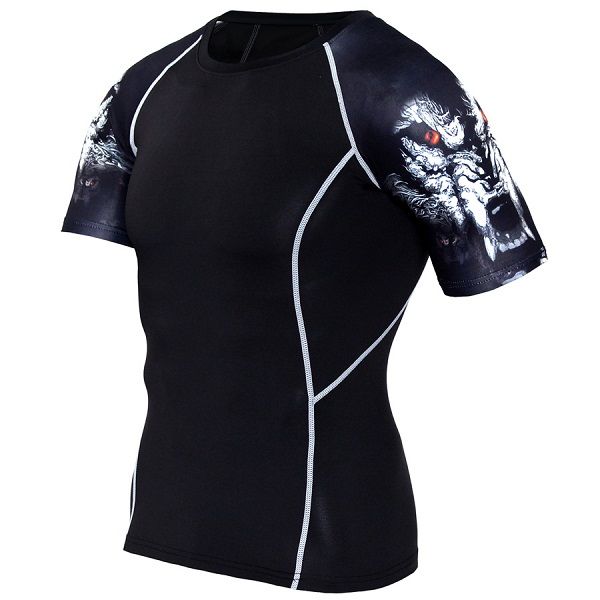 

new sport shirt men quick dry men's runig thirs jes gymjj clothes lsnake gym clothing fitness mens rashgard soccer jersey, Black;blue