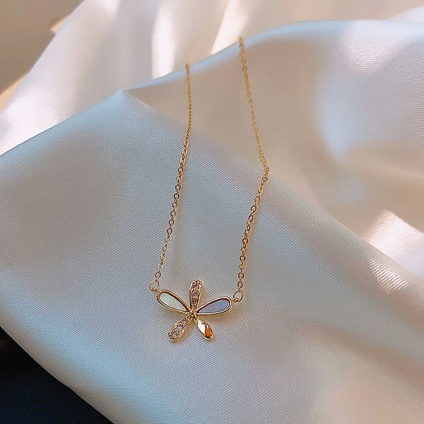 

fashion titanium steel small daisy choker necklace korean rose gold color chain necklace women gifts 2020 new, Golden;silver