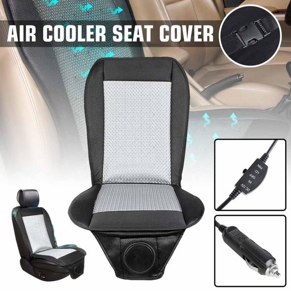

universal 12v summer cooling car seat cushion electric seat cover air conditioning breathable fan cooler cushion hi/lo speed