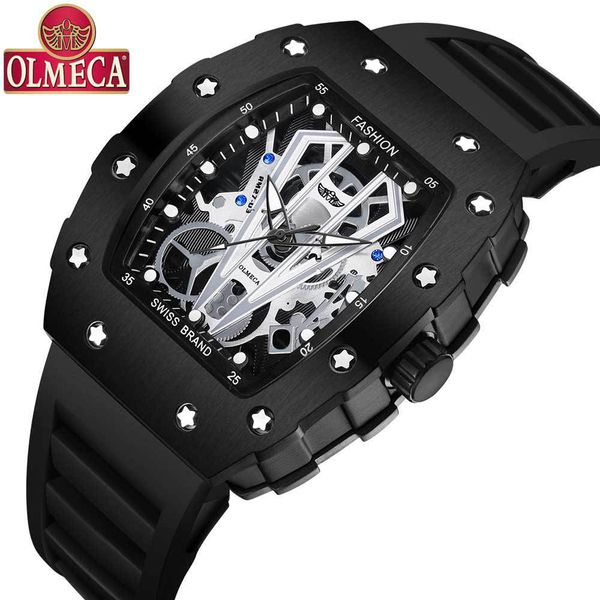 

fashion sports watches men army clock male automatic mechanical dial waterproof chronograph wristwatch, Slivery;brown