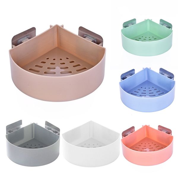 

bathroom wall organizer mounted self adhesive corner shelf storage holder rack corner wall hanging locker kitchen storage tools