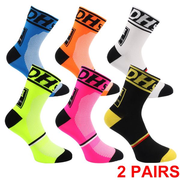 

dh sports new cycling socks non-slip knee-high sports socks riding bike breathable anti-sweat men women, Black