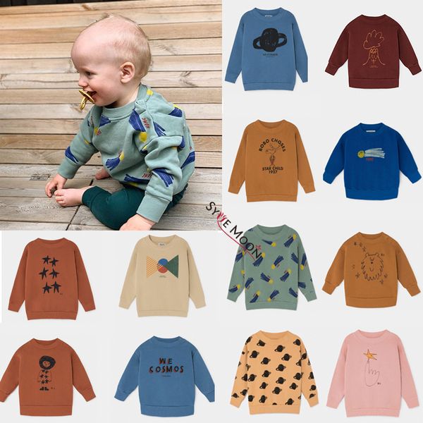 

2019 new autumn winter bobo c brand kids sweatshirts boys girl fashion print pullover sweaters baby children cotton clothes, Black